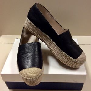 Caslon Collins Lea black leather espadrille